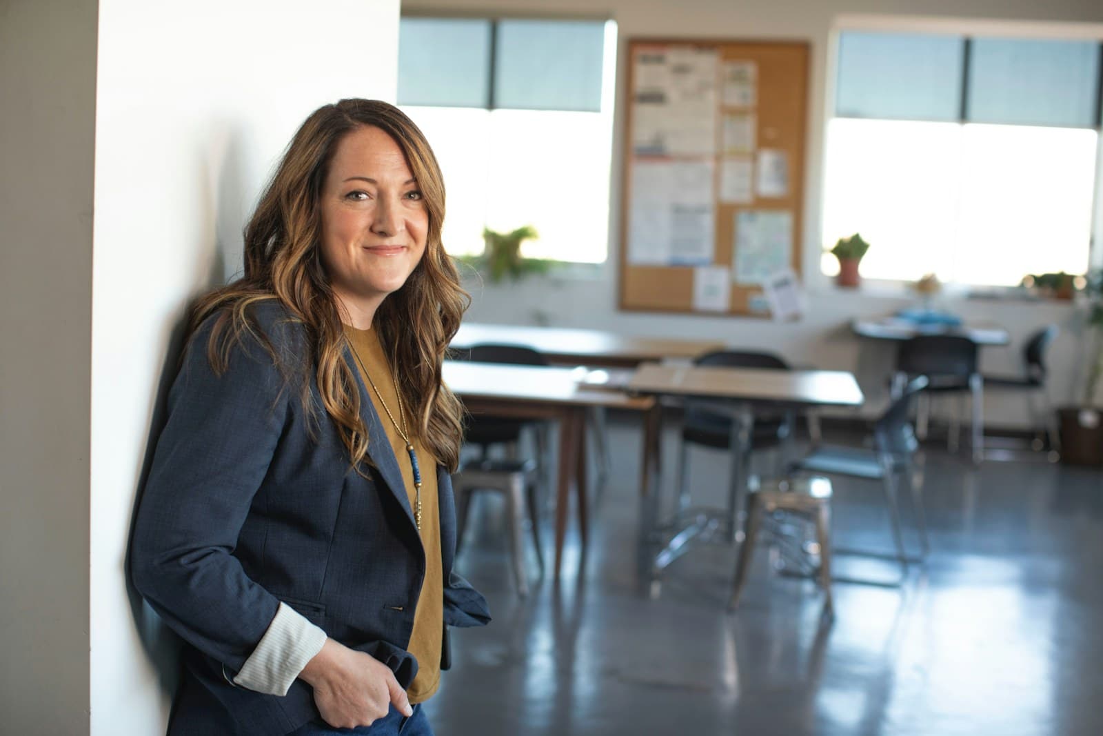 A teaching assistant in a classroom